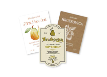 Etikety na hruškovicu