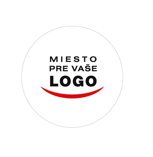500 ks plastové nálepky s logom kruh priemer 3 cm