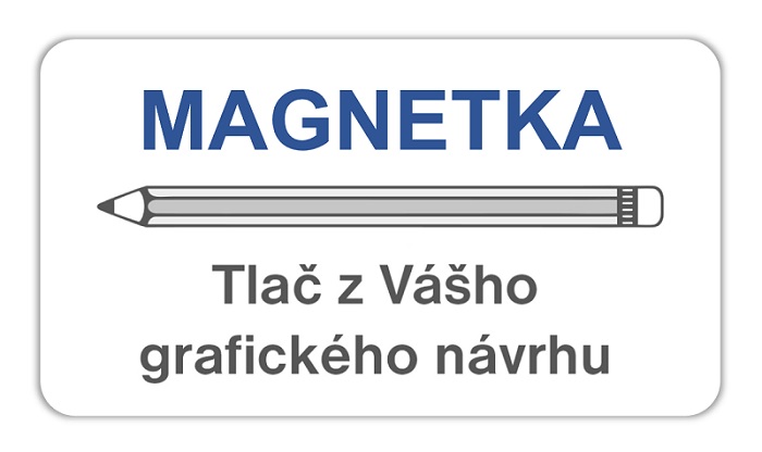 50 ks balenie - Vlastná magnetka s reklamou a kontaktom 9x5 cm
