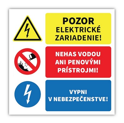 elektrotechnické trojité značky 10 x 10 cm
