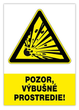 Nálepka Pozor, výbušné prostredie! A5 100ks - veľkoobchod