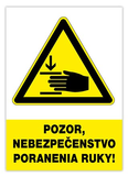 Nálepka Pozor, nebezpečenstvo poranenia ruky! A5 100ks - veľkoobchod 