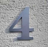 Číslo 4 na dom strieborné samolepiace