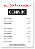 Tabuľa cenník reklamná ponuková