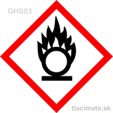 Samolepka GHS03 - oxidačné látky, 1,4 cm