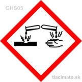 Samolepka GHS05 - korozívne a žieravé látky, 1,4 cm