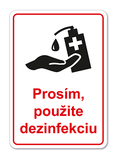 Nálepka Prosím použite dezinfekciu A5 - SKLADOM