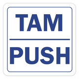 Nálepka TAM 10x10 cm s anglickým prekladom - SKLADOM