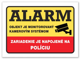 100 ks Nálepky alarm napojený na políciu 10,5 x 7,4 cm