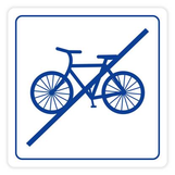 Nálepka zákaz vstupu s bicyklom 10x10 cm