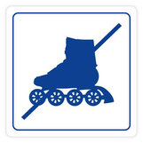 Nálepka zákaz vstupu na korčuliach 10x10 cm