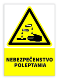 Nálepka nebezpečenstvo poleptania A5 100 ks - veľkoobchod