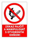 Nálepka zákaz fajčiť a manipulovať s otvoreným ohňom