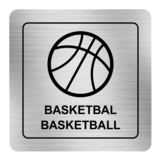 Nálepka basketbal strieborná štruktúrovaná 8 x 8 cm
