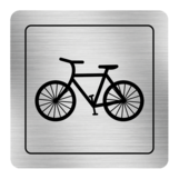 Nálepka bicyklovňa strieborná štruktúrovaná 8 x 8 cm