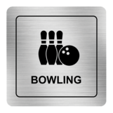 Nálepka bowling strieborná štruktúrovaná 8 x 8 cm