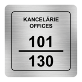 Nálepka číslo kancelárie strieborná štruktúrovaná 8 x 8 cm