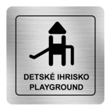 Nálepka detské ihrisko strieborná štruktúrovaná 8 x 8 cm
