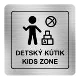 Nálepka detský kútik strieborná štruktúrovaná 8 x 8 cm