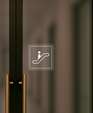 Nálepka eskalátor priehľadná pieskovaná 8 x 8 cm