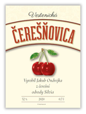 Etiketa nálepka čerešňovica - 100 ks akciové balenie