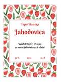 Etiketa nálepka jahodovica - 100 ks akciové balenie