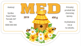 100 ks Etiketa nálepka kvetový med 10 x 5,5 cm