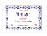 100 ks Etikety na med s ľudovým motívom 8 x 5,5 cm