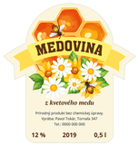 100 ks Etiketa medovina 9,5 x 10 cm