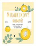 Etiketa nálepka na mirabelkový kompót