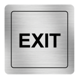 Nálepka exit strieborná štruktúrovaná 8 x 8 cm
