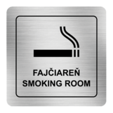 Nálepka fajčiareň strieborná štruktúrovaná 8 x 8 cm