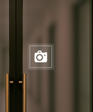 Nálepka fotografovanie povolené priehľadná pieskovaná 8 x 8 cm