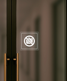 Nálepka zákaz fotografovania priehľadná pieskovaná 8 x 8 cm