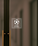 Nálepka futbal priehľadná pieskovaná 8 x 8 cm