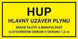 Nálepka Hlavný uzáver plynu 100 ks Veľkoobchod 20 x 10 cm