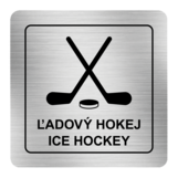 Nálepka ľadový hokej strieborná štruktúrovaná 8 x 8 cm