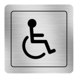 Nálepka invalidi strieborná štruktúrovaná 8 x 8 cm