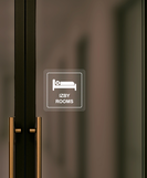 Nálepka izby priehľadná pieskovaná 8 x 8 cm