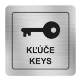 Nálepka schránka na kľúče strieborná štruktúrovaná 8 x 8 cm