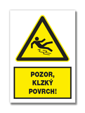 Nálepka pozor, klzký povrch! A5 100ks - veľkoobchod
