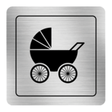 Nálepka kočikáreň strieborná štruktúrovaná 8 x 8 cm