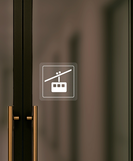 Nálepka lanovka priehľadná pieskovaná 8 x 8 cm