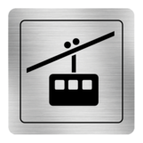 Nálepka lanovka strieborná štruktúrovaná 8 x 8 cm