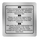 Nálepka wc len toaletný papier strieborná štruktúrovaná 8 x 8 cm