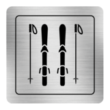 Nálepka lyžiareň strieborná štruktúrovaná 8 x 8 cm