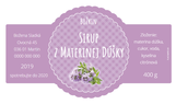 Etiketa na sirup z materinej dúšky