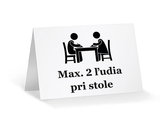 Oznam na stôl max. 2 ľudia pri stole 50 ks 