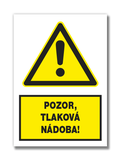 Nálepka Pozor, tlaková nádoba! A5