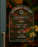 Nálepka otváracie hodiny číra priesvitná